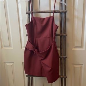 Dusty red tie dress